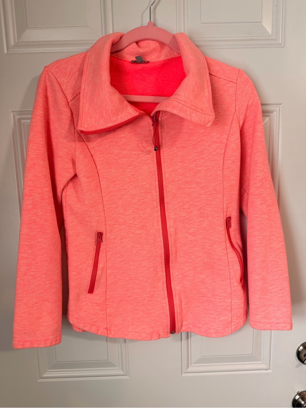 Talbots Coral-Pink Zip Front Utility Jacket